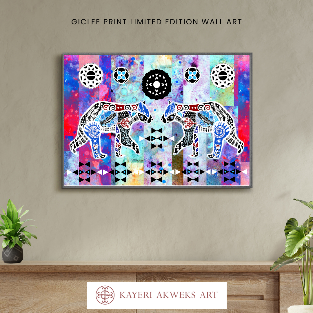 Double Black Bears After Fishing - Fine Art Print