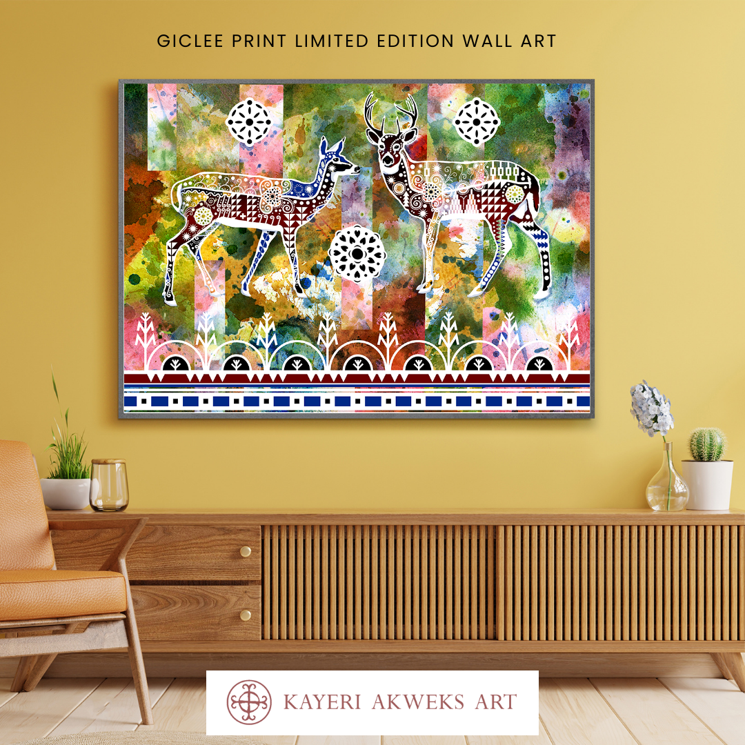 Double White Tailed Deer - Fine Art Print