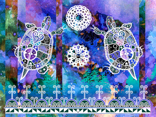 Double Eastern Painted Turtles - Fine Art Print