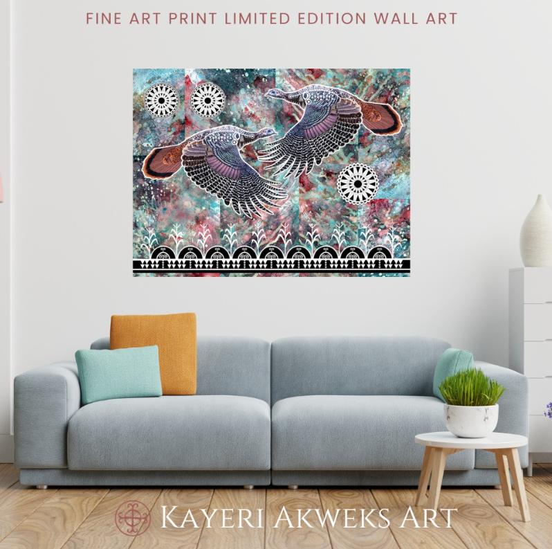 Double Turkey Hens - Fine Art Print