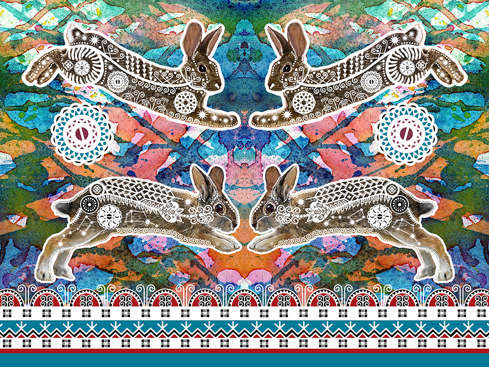 In the Thicket - Eastern Cottontail Rabbits - Fine Art Print