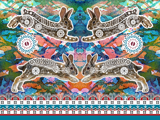 In the Thicket - Eastern Cottontail Rabbits - Fine Art Print