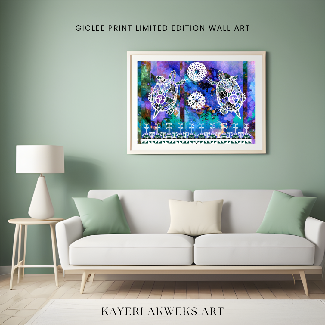 Double Eastern Painted Turtles - Fine Art Print