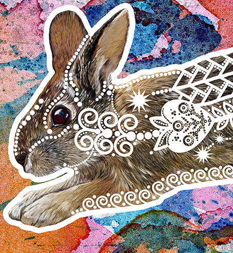 In the Thicket - Eastern Cottontail Rabbits - Fine Art Print