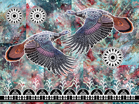 Double Turkey Hens - Fine Art Print